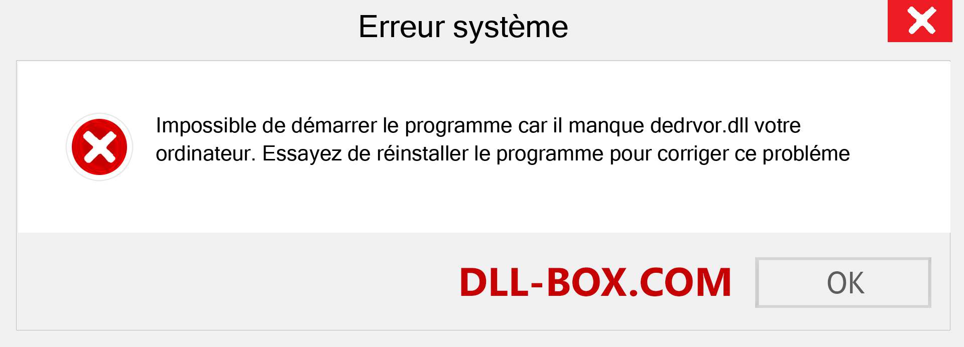 Le fichier dedrvor.dll est manquant ?. Télécharger pour Windows 7, 8, 10 - Correction de l'erreur manquante dedrvor dll sur Windows, photos, images